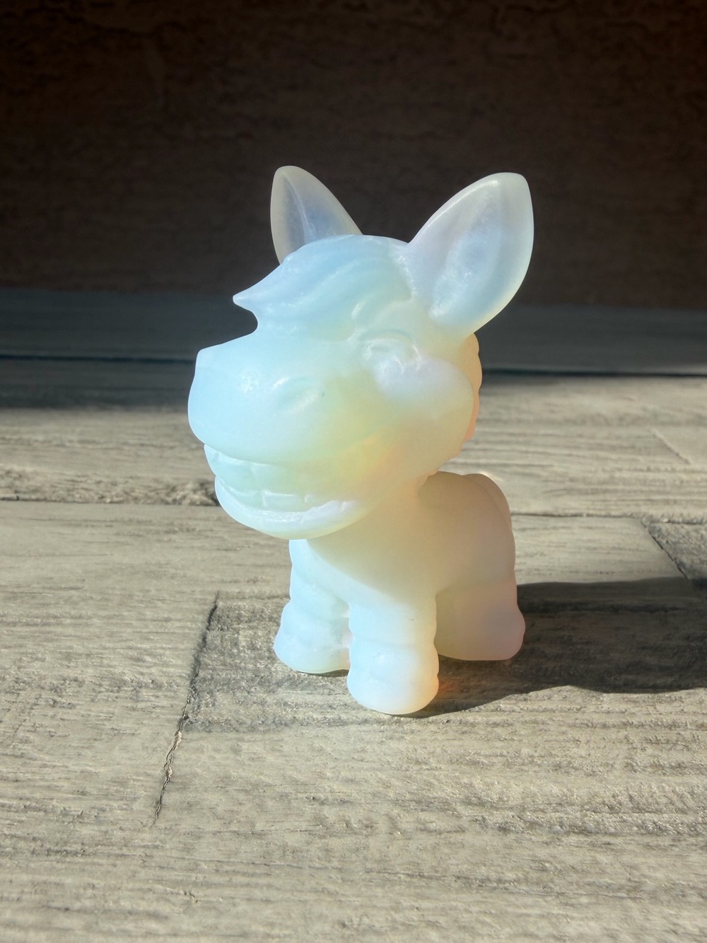 Opalite Shrek Donkey Carving Figurine Stone Decor